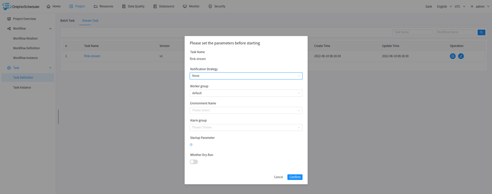 项目管理 - 任务定义 - 《Apache DolphinScheduler v3.1.0 使用手册》 - 书栈网 · BookStack