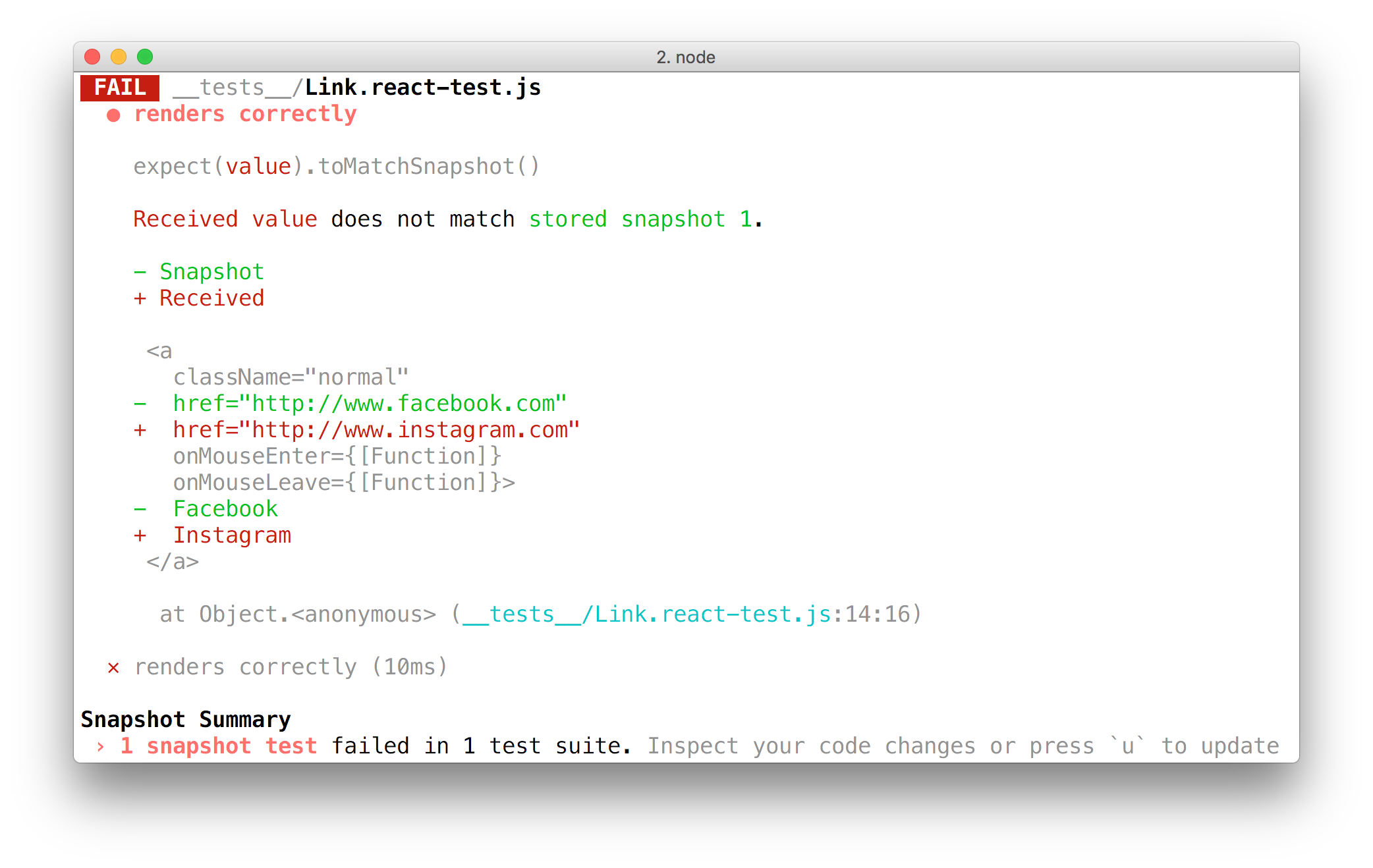 Guides Snapshot Testing 《Jest v24.1 documentation》 书栈网 · BookStack