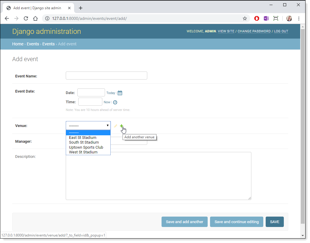 Chapter 7: The Django Admin - Customizing the Events Change List and Form -  《Mastering Django 2 (free chapters)》 - 书栈网 · BookStack