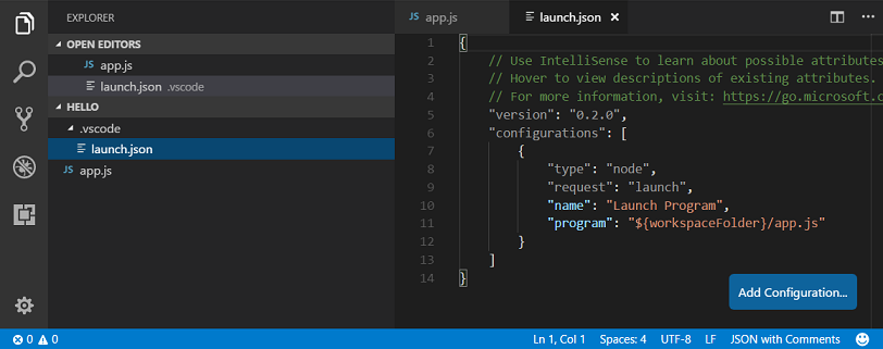 visual studio code debug with proces.env